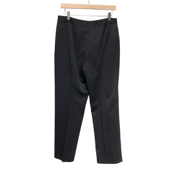 Charcoal Pinstriped Career Pantsuit Peak Lapel High Waist Size 8P Petite Le Suit - Picture 4 of 14